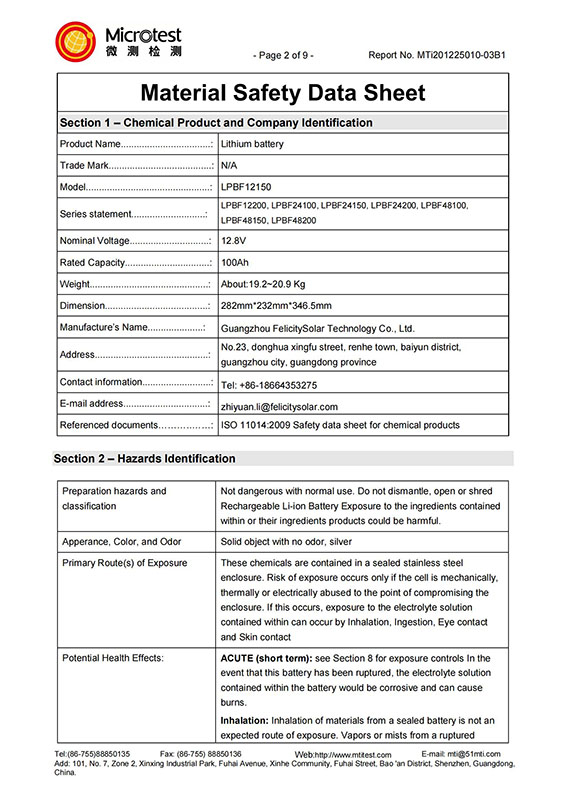 Dòng LPBF，MSDS